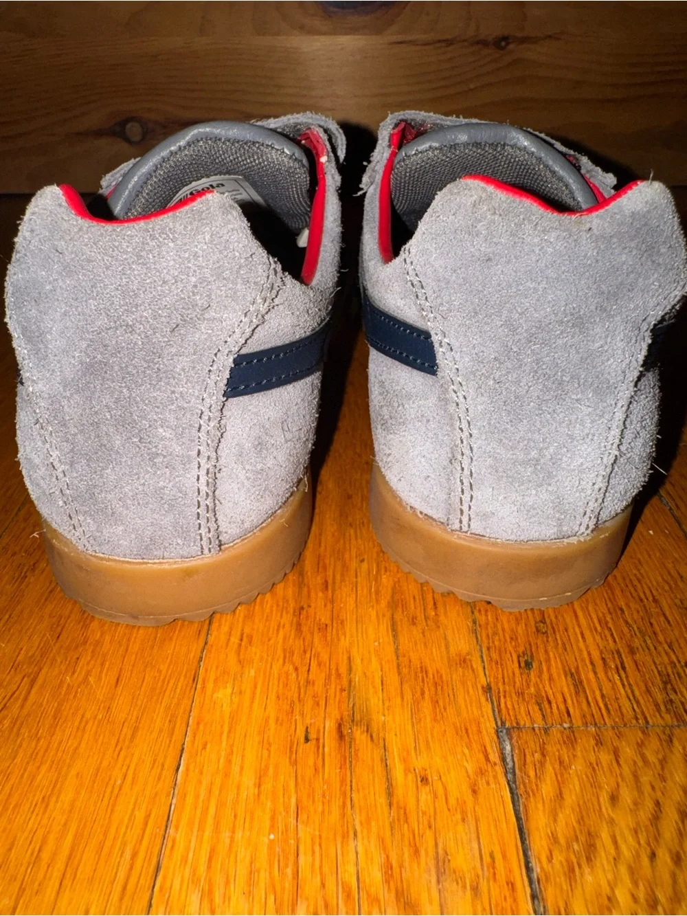 Gola Kids' Harrier Strap Sneakers Gray Suede Leather